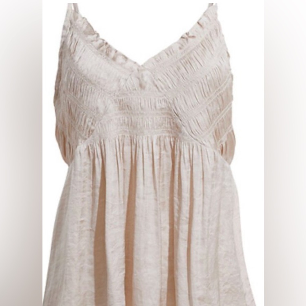 Smocked Front Satin Tank